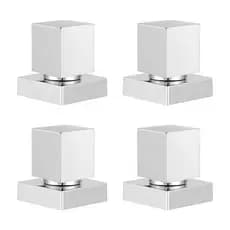 Kit 4 Acabamentos Para Registro Quadrado Metal Cromado 1/2" e 3/4" Deca