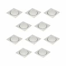 kit 10 Ralos Click  Inteligente Cromado 10x10 cm P/ Banheiro