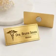 Broche Personalizado Crachá Magnético Botton Com Nome E Profissão Escovado Para Empresa