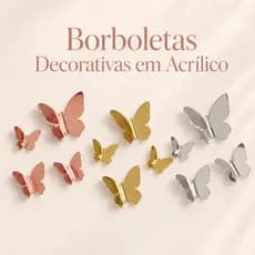 Kit Borboletas de Acrílico Espelhado 5x4cm Decoração Charmosa e Elegante