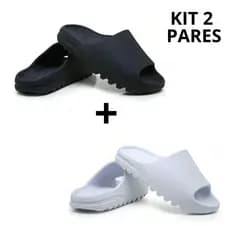 Kit 2 Pares Chinelo Slide Nuvem Yeeze Unissex Confortável Leve Ortopédico Lançamento