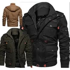 Jaqueta masculina com capuz grosso para outono e inverno