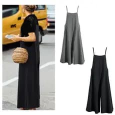Novo estilo senhora Casual E Confortável Macacão De Algodão E Linho Largo Calça De Pernas Larga