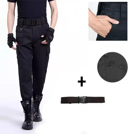 Impermeáve Calça Combat Masculina Tática Militar Ripstop Com Cinto 6 Bolsos para Trilhas