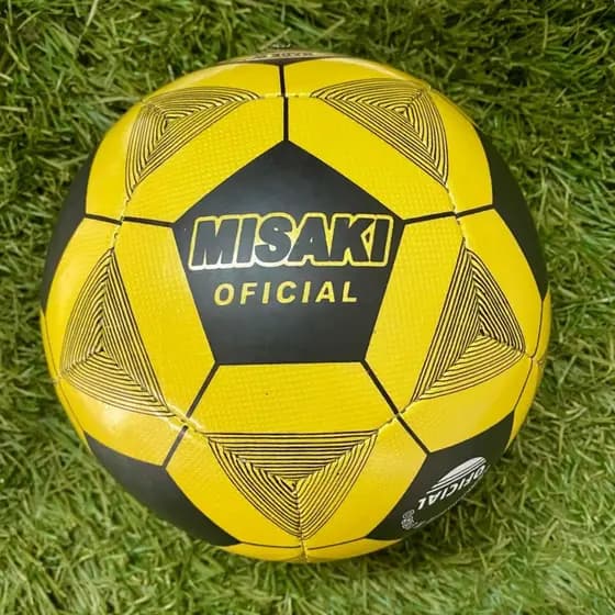 Bola de futebol CAMPO e SOCIETY Misaki costurada ultra resistente AMARELA