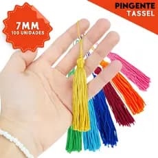 Pingente De Seda Tassel 7 Cm - Franja - Pacote Com 100 UN - Ideal para Artesanato, Laços e DIY - MN