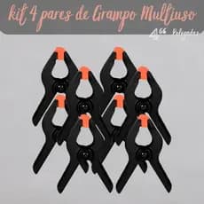 Jogo 08 Grampos Pressão Multiuso 4 Pol Reforçado Marceneiro