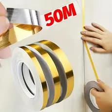 Fita Metalizada Decorativa Assoalho Brilhante Do Efeito 50M Borda Com Decoração