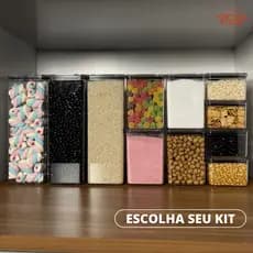 Escolha seu Kit Potes Hermético para Mantimentos de Cozinha Pote Organizador de Dispensa Armário