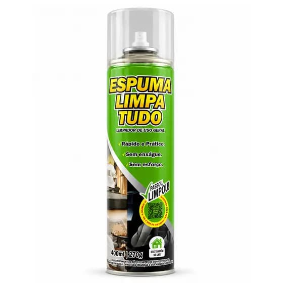 Espuma Limpa Tudo Gitanes 400ml Multiuso Uso Geral Casa Carro Estofados Tecidos Couro Plástico