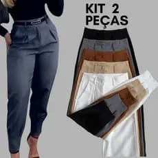kit 2 calças de alfaiataria premium trabalho, escritório, reuniões, eventos sociais