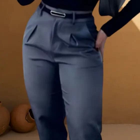 Calça Feminina Cenoura em Alfaiataria Moda Executiva Chic P M G GG