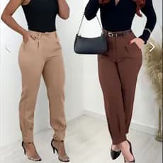 Kit com 2 Calças Femininas Alfaiataria | Look Casual ou Social Promoção Especial | Cintura Alta