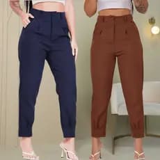 Este kit 2 calças em alfaiataria premium roupa social elegante