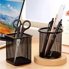 Porta Canetas Lapis Escritorio Organizador Mesa Redondo Quadrado Metal Aramado Qualidade