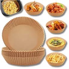 Kit Forma De Papel Descartável Redondo Antiaderente Para Airfryer Forno Assadeira Micrrondas