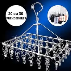 Varal 20/30 Prendedores Clips Para Roupa Intima Calcinha Meia Cueca A Prova de Vento Dobravel inox
