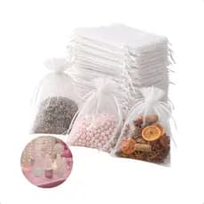 Kit 100/50/10 Und Saquinho Saco Organza 17x23 Branco Lembrancinha Festa Casamento 15 Anos