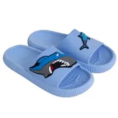 Chinelo Nuvem Slide Infantil Menino Enfeite Tubarão Shark Casual Escolar Dia a Dia Macio Confortável
