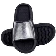Chinelo Slide Nuvem Vinil Brilhante Menina Verão Casual Antiderrapante Leve Macio Confortável