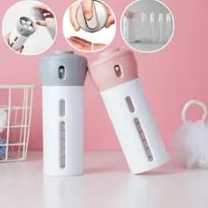 Kit Para Viagem Dispenser 4 em 1 Porta Shampoo Condicionador Creme Sabonete