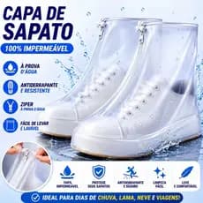 Capa de Sapato em Silicone Impermeável Antiderrapante Reutilizável Unissex para Chuva