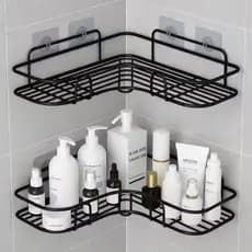 Prateleira de Banheiro Adesiva Sem Furo Porta Shampoo Sabonete Organizador Multiuso para Cozinha Lavanderia