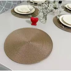 Kit 4 ou 6 Lugares Jogo Americano Sousplat Redondo Decorativo para Mesa Posta Cozinha 38cm