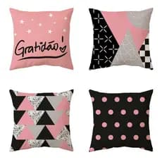 Kit Com 04 Capas De Almofadas Decorativas Ou 1 Almofada Avulsa 45x45 Em Oxford