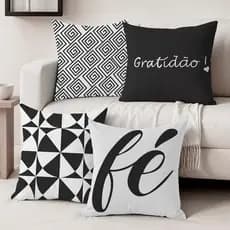 Kit Com 4 Capas De Almofadas Decorativas Ou 1 Unidade 45x45 Em Oxford