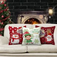 Kit 3 Capas de Natal Para Almofadas 45x45 Decoração Papai Noel