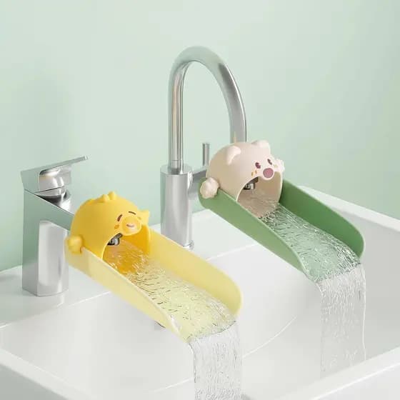 Extensor De Torneira Infantil Com Proteção Contra Respingos-Adaptador De Silicone Anti-Para Incentivar A Lavagem Indepen