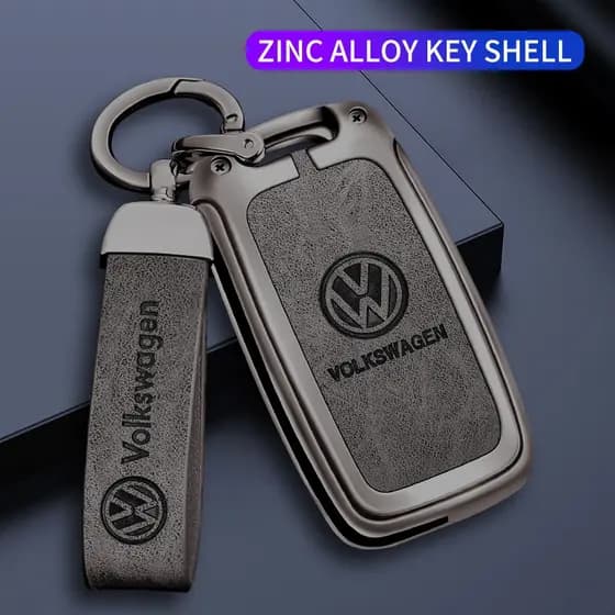 Capa de Carro com Chaveiro de Liga de Zinco VW Volkswagen Polo Golf Passat Beetle Tiguan Skoda Octavia Kodiaq Seat 9631