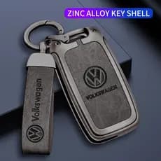 Capa de Carro com Chaveiro de Liga de Zinco VW Volkswagen Polo Golf Passat Beetle Tiguan Skoda Octavia Kodiaq Seat 9631