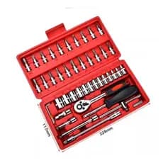 Caixa De Ferramentas Catraca Kit 46 Completa