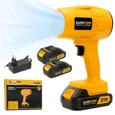 Soprador De Folhas Turbo Portáti Soprador turbo port 21V  Recarregável 2 Baterias Bivolt forte