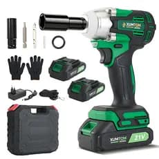 Chave de Impacto 450NM Elétrica Parafusadeira FuradeiraI Brushless Com Maleta 21V 2 Baterias Bivolt