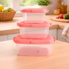 Kit 3 Potes Hermeticos Freezer/microondas (300/600/1000ml)