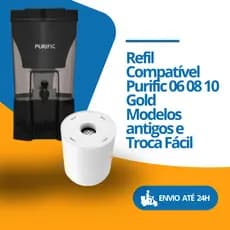 Refil Filtro Compatível Purific Vida Troca Fácil Tripla Filtração Carvão Ativado BBI PFC Remoção Cloro