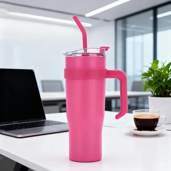 Garrafa Térmica para Carro Garrafa Térmica de Aço Inoxidável 1200ml Disponível em várias cores-Canudo de inox