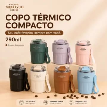 SITARAYURI Garrafa Térmica Copos de aço inoxidável Canecas de café 290ml Resistente à queda  leve e fácil de transportar
