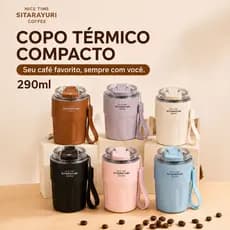 Copo Térmico de Aço Inoxidável 290ml Resistente a Quedas e Leve para Transporte Isolamento Vácuo