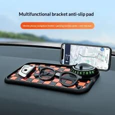 Tapete multifuncional antiderrapante para painel de carro, suporte para celular, placa de estacionamento temporária, ace