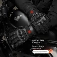 Luvas Térmicas Aquecidas para Motocicleta de Inverno, Luvas Masculinas com Tela Sensível ao Toque, Recarregáveis, com Aq