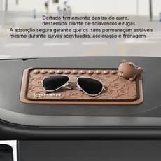 Tapete Antiderrapante para Carro em Forma de Urso Marrom, Criativo e Fofo, Ornamento Decorativo Multifuncional para Cons