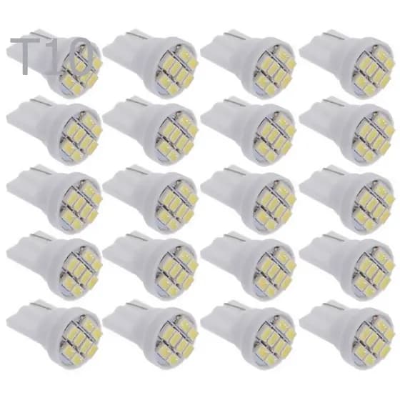 Kit Lampada T10 8 Led smd 12V W5W Placa Painel Moto carro Xenon