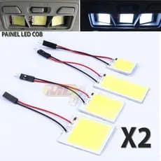 2 Placas led Cob 21 36 48 leds com adaptadores T10 12V Automotivo