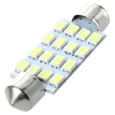 Lâmpada Led Torpedo 16 smd 12v brilhante c5w 31mm 36mm 39mm 41mm