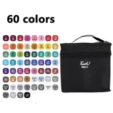 Kit Caneta Colorida Ponta Dupla 60Pçs com Estojo