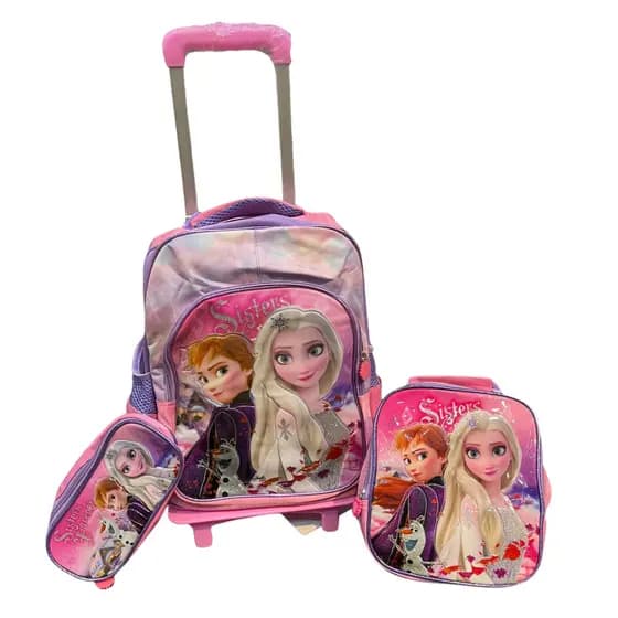 Kit Mochila Escolar Frozen bolsa + lancheira + estojo